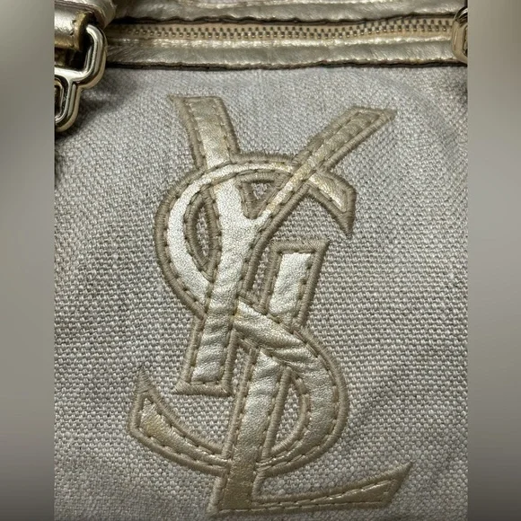 Yves Saint Laurent Cream and Gold Shoulder Bag - Picture 11 of 11